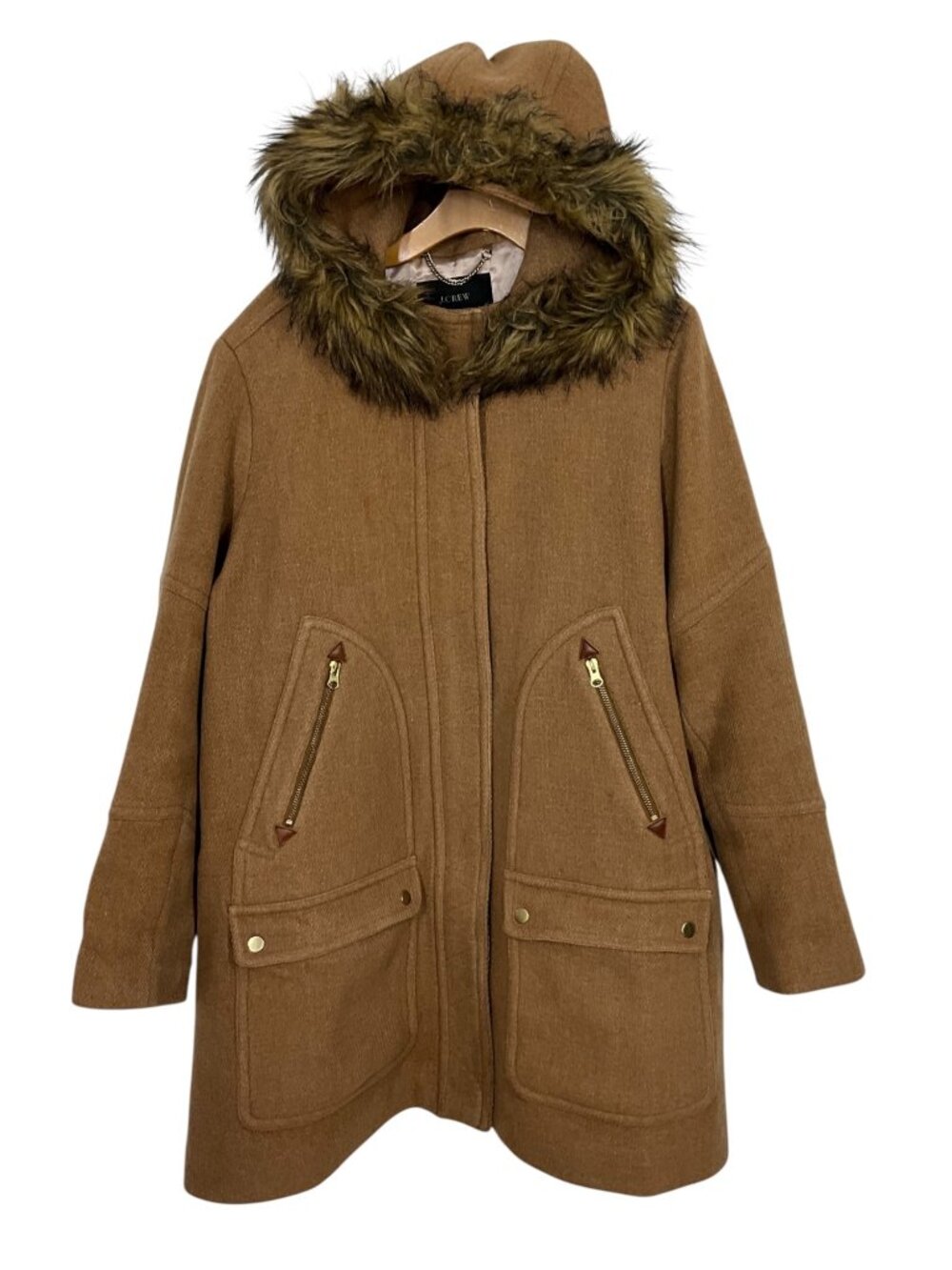 J. Crew Chateau Parka Italian Stadium-Cloth Wool 24 Heather Acorn